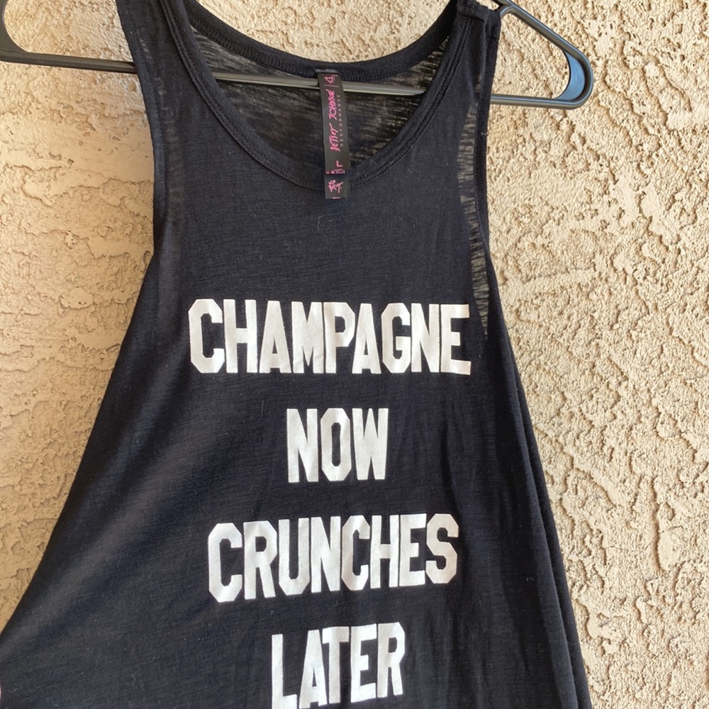 Betsey Johnson black, size large, Champagne now crunches later